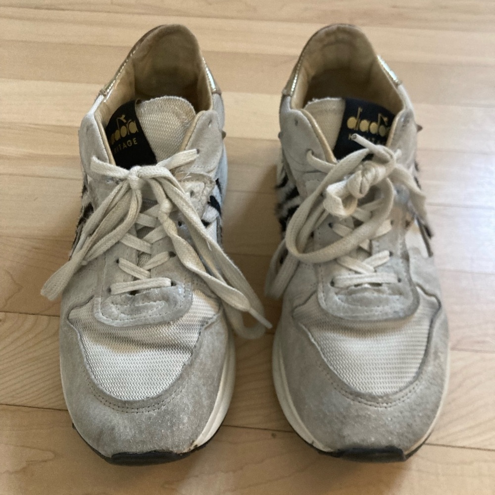 Adidas Retro White Lace-Up Sneakers
